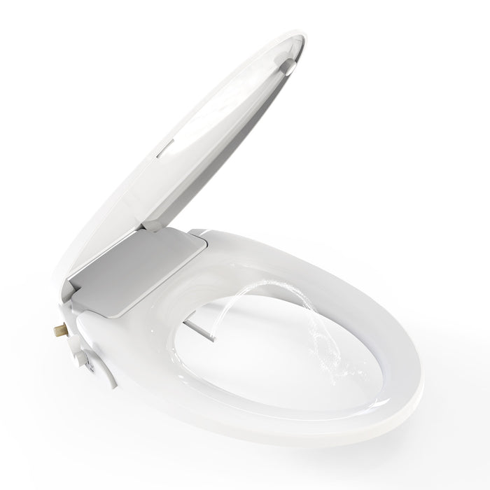 Bidet Toilet Seat for Elongated Toilets Soft Closing Toilet Seat Cover Lid with Double Self-cleaning Nozzle Bidet