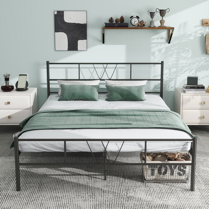 Modern Metal Full Bed Frame - Classic Design, Sturdy Support, and Ample Storage - Perfect for Bedroom or Guest Room