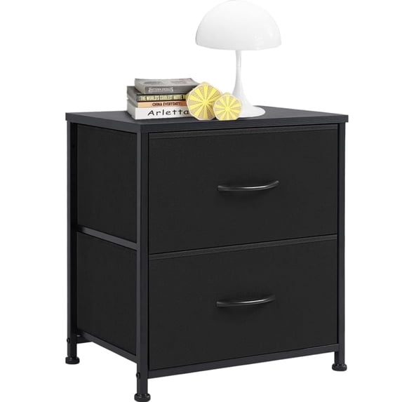 Nightstand with 2 Fabric Drawers, Small Dresser End Table for Bedroom, Closet, Dorm, Bedside Storage Organizer