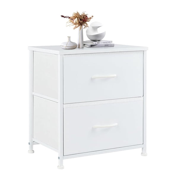 Nightstand with 2 Fabric Drawers, Small Dresser End Table for Bedroom, Closet, Dorm, Bedside Storage Organizer