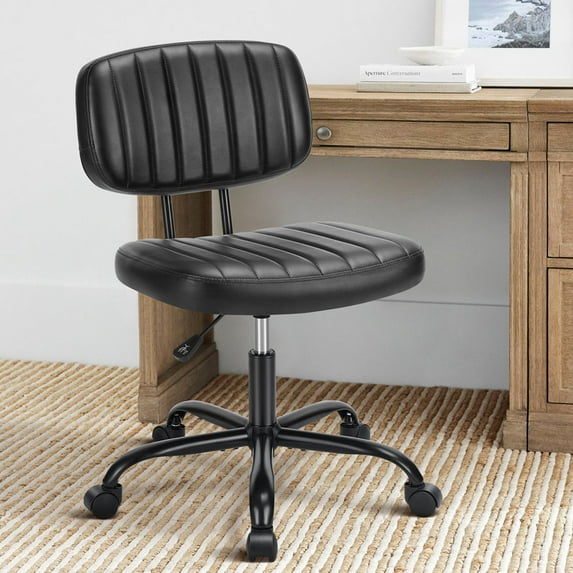TINKLE WELL Office Task Chair, Cute Rolling Vanity Swivel Desk Chairs with Wheels, Comfortable Back Seat Armless for Home, Bedrooms, Office, Study, Sewing, Dressing Room
