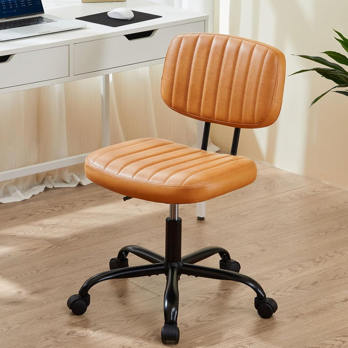 TINKLE WELL Office Task Chair, Cute Rolling Vanity Swivel Desk Chairs with Wheels, Comfortable Back Seat Armless for Home, Bedrooms, Office, Study, Sewing, Dressing Room