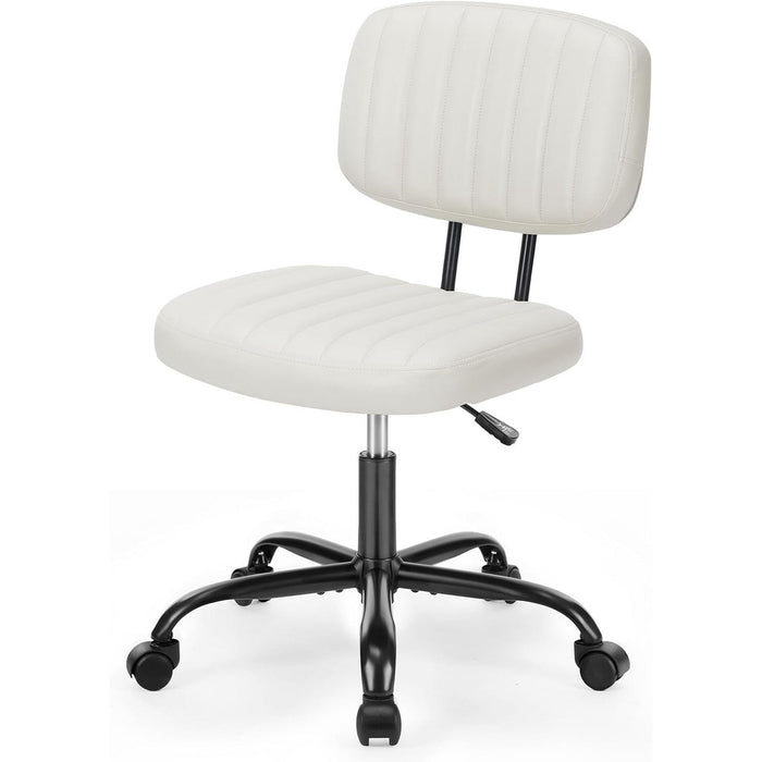 TINKLE WELL Office Task Chair, Cute Rolling Vanity Swivel Desk Chairs with Wheels, Comfortable Back Seat Armless for Home, Bedrooms, Office, Study, Sewing, Dressing Room