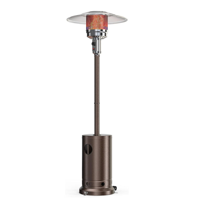 Propane Heater,48000 BTU Gas Patio Heaters for Outdoor with Auto-off Safety Protection,Double Heating Grid and Wheels