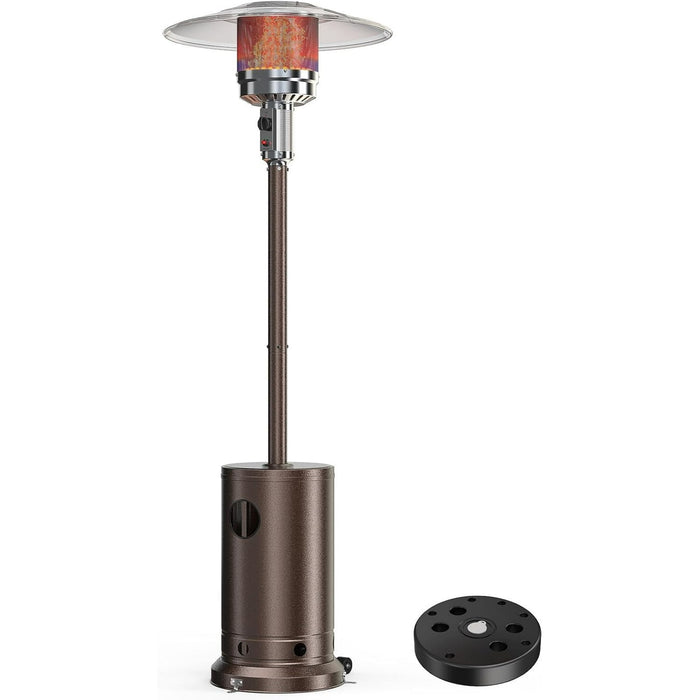 Propane Heate, 48,000 BTU Outdoor Heaters for with Auto-off Safety Protection System, Double-Layer Stainless Steel with Wheels