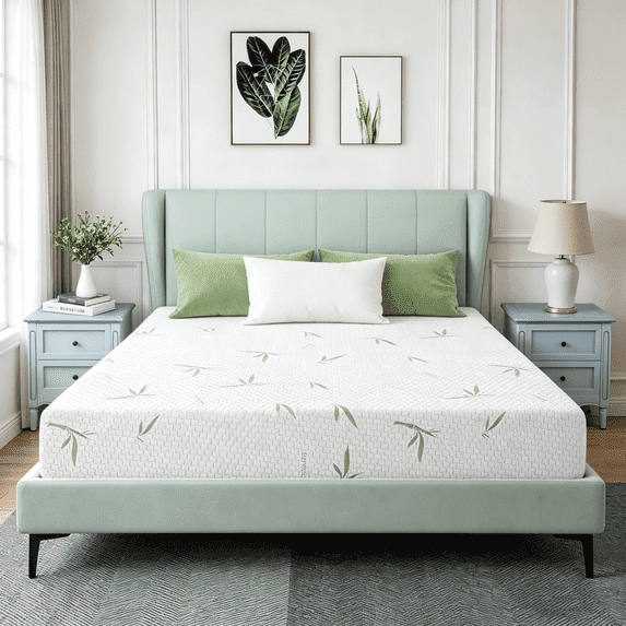 Beddle Mattress Bed in a Box, 6/8/10/12" Cooling Green-Tea Gel Memory Foam Mattress with Graphene Fabric Cover