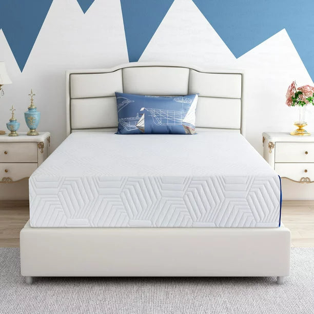 Queen Size Mattress, 12 Inch Green Tea Memory Foam Mattress in a Box, Medium Firmness, Made in USA