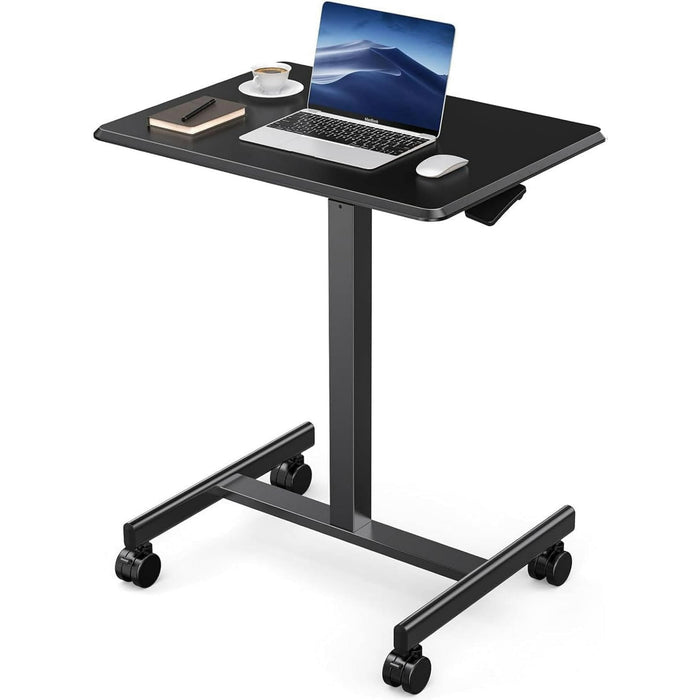 Betcozy Small Standing Desk, Mobile Stand up Desks with Lockable Wheels, Adjustable Height, 26 Inch Portable Rolling Laptop Computer Desks for Home