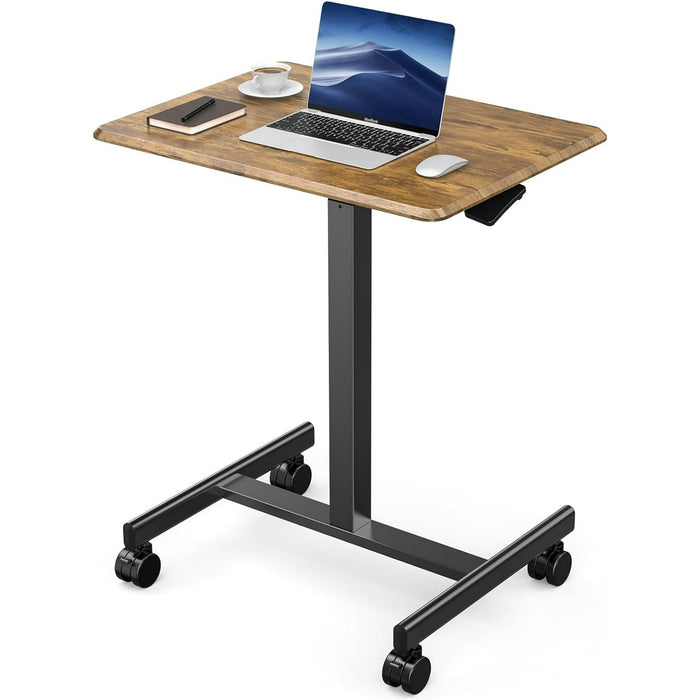 Betcozy Small Standing Desk, Mobile Stand up Desks with Lockable Wheels, Adjustable Height, 26 Inch Portable Rolling Laptop Computer Desks for Home