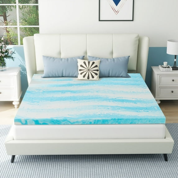 Beddle 2,3,4 inches Mattress Topper, King Size Cooling Gel-Infused Memory Foam Mattress Topper-3 inches