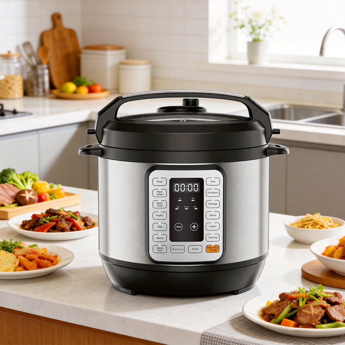 Beddle Electric Pressure Cooker 8 Quart Instant Cooker Multi-Function Rice Cooker, Slow Cooker, Steamer & Stainless Steel Pot