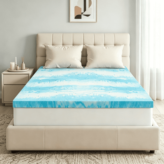 Beddle Gel Memory Foam Mattress Topper, Pressure Relief for Back Pain