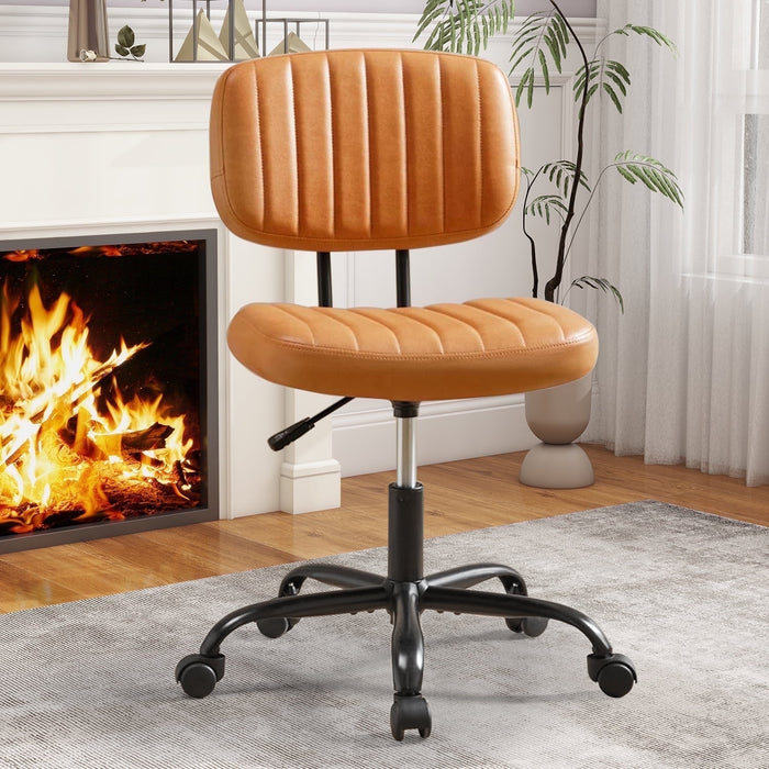 BEDDLE Home Office Task Desk Chair Armless Lumbar Support Low Back Height Adjustment