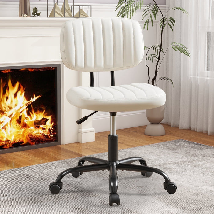 BEDDLE Home Office Task Desk Chair Armless Lumbar Support Low Back Height Adjustment