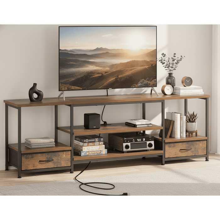 Beddle Modern TV Stand for 55 60 inch TV, Mid Century Entertainment Centre, Media Console Table with Storage for Living Room, Office, Black