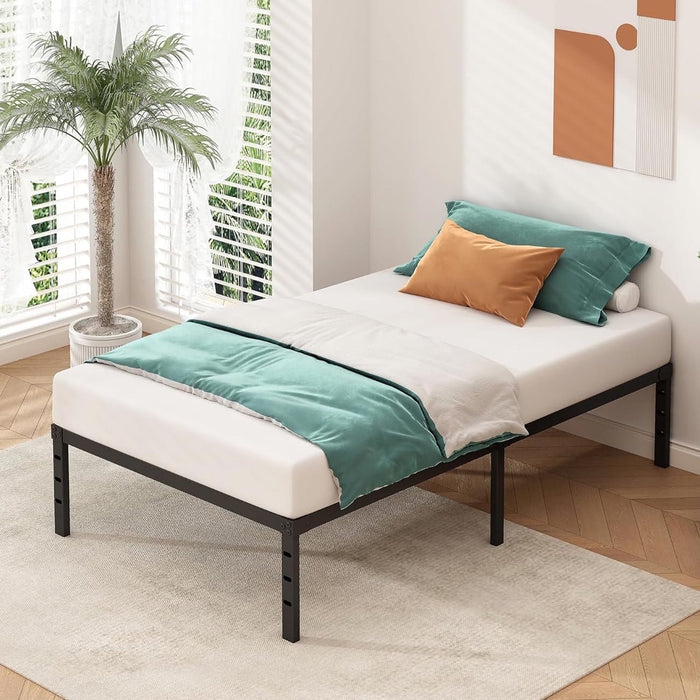 Beddle Bed Frame, 14" Heavy Duty Metal Platform with Storage Space No Box Spring Needed, Black