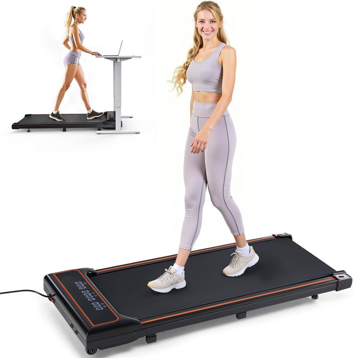 Walking Pad Under Desk Treadmills with Remote Control and LED Display,Electric 0.6-3.8 MPH Portable Walking Treadmill for Home Office
