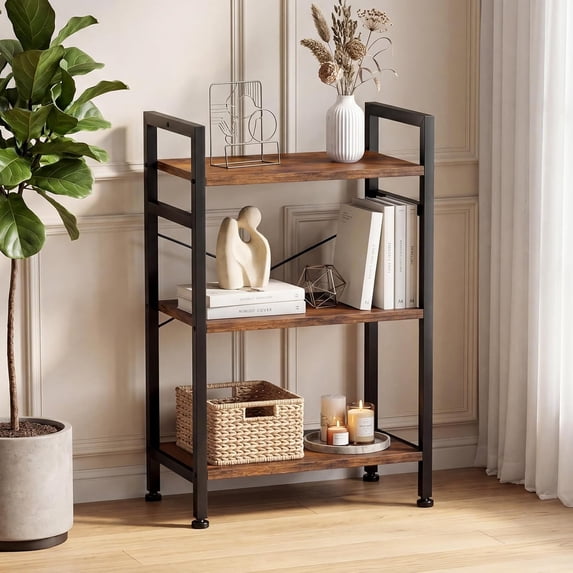 TINKLE WELL 5-Tier Modern Tall Bookshelf, Multi-Purpose Storage BookShelf for Home, Office, Garage, Industrial Corner, Organizer for Books, Movies, CDs and More