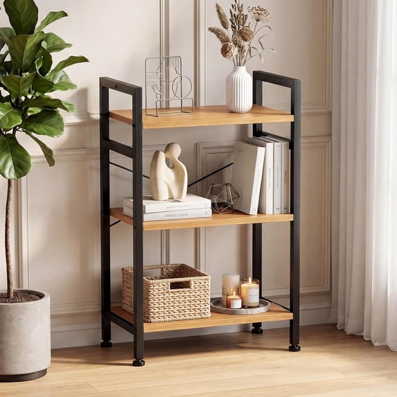 TINKLE WELL 5-Tier Modern Tall Bookshelf, Multi-Purpose Storage BookShelf for Home, Office, Garage, Industrial Corner, Organizer for Books, Movies, CDs and More