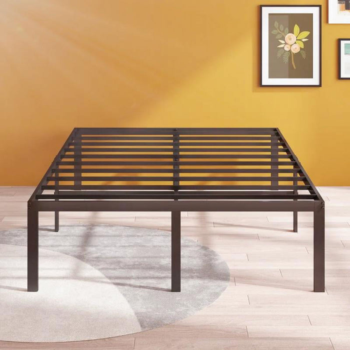 Metal Bed Frame with Storage Space ¨C Heavy Duty Platform, No Box Spring Needed, Black