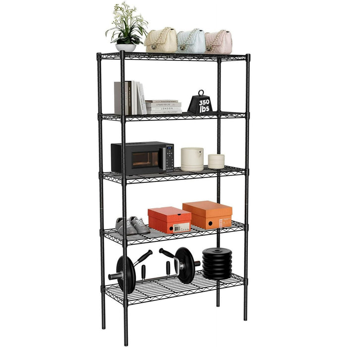 Versatile 3-5-Tier Adjustable Metal Shelving Unit - Heavy Duty Standing Shelf, Steel Racks for Organized Storage in Kitchen, Closet, Pantry, Garage, Bathroom, Laundry,Hold up to 250 lbs