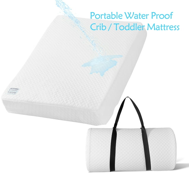 Waterproof Pack n Play Mattresses (38''x26''x3.5''), Fitted Pack and Play Mattress Pad, Dual Sided Soft Mini Crib Mattress for Baby & Toddlers, Travel Playard Pad