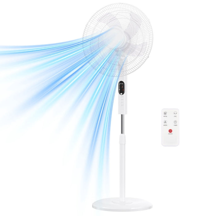 Betcozy Pedestal Fan with Remote, Night Light, 15 Speed Quiet Floor Fan for Baby Room & Bedroom, 3D Oscillating Fan with Sleep Mode, White