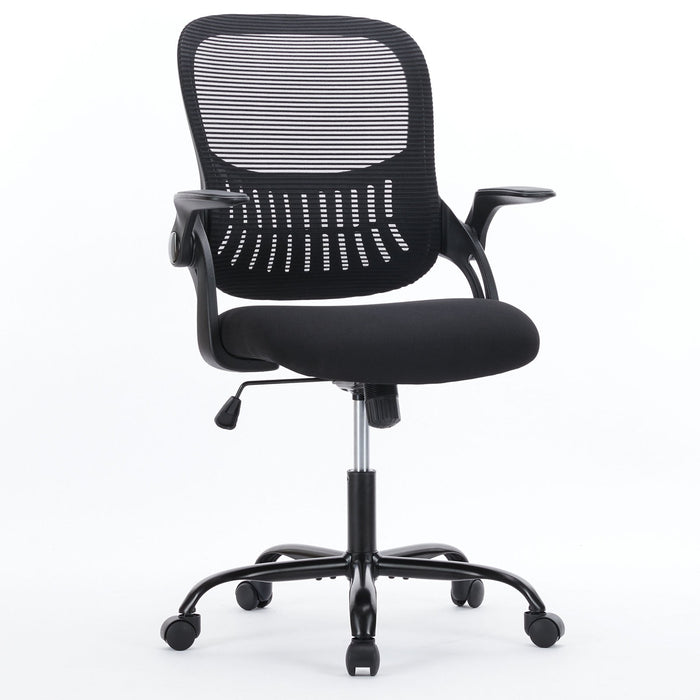 TINKLE WELL TINKLE WELL Ergonomic Office Home Desk Mesh Fixed Armrest-Black
