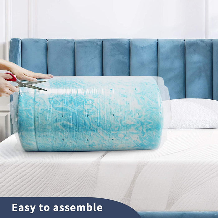 Beddle Gel Memory Foam Mattress Topper, Pressure Relief for Back Pain