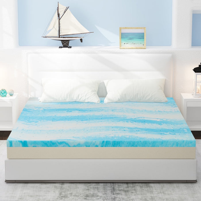 Simenmax Twin Mattress Topper, 2 Inch Memory Foam Mattress Topper, Medium Firm Gel Mattress Topper, Cool and Breathable
