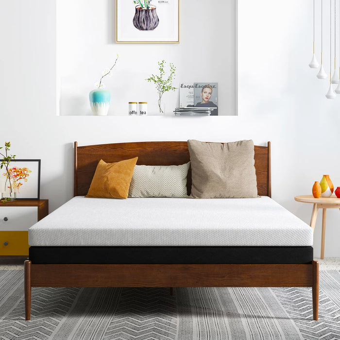 2 in 1 Full Mattress, 6 Inch Gel Memory Foam Mattress with Cover, Pressure Relief and Pain Ease, Medium Firmness,White Mattress topper in a box, Made in USA