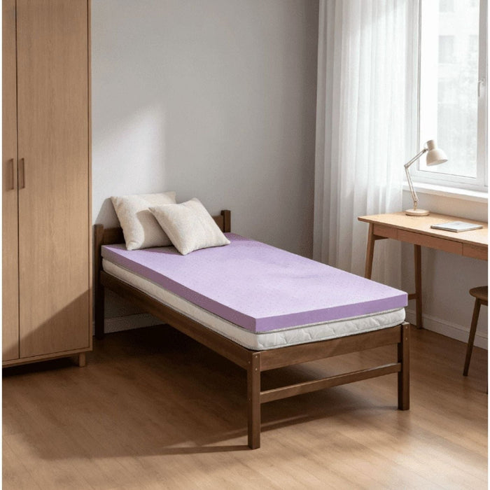 2 Inch Lavender Memory Foam Mattress Topper, Soft and Comfortable Mattress Topper for Bed, Twin Size
