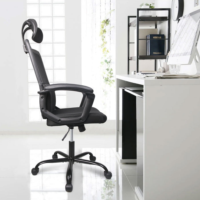 TINKLE WELL Ergonomic Office Chair High Back Mesh Office Chair With Comfort Lumbar Support and Armrests Desk Chair, Black