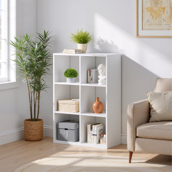 Blorly 3 Tier Bookcase,36 Inch Tall Bookshelf Storage Wall Shelf Organizer Display Cube Book Shelf, Corner Storage Organizer, White