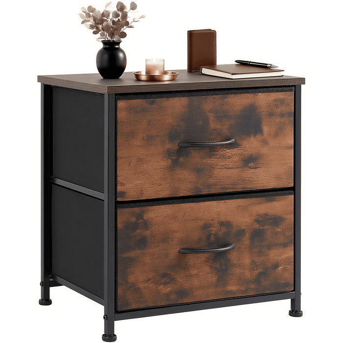 Taoset 2-Drawer Nightstand with Adjustable Feet - Steel Frame, Multi-Functional Storage Mini Dresser