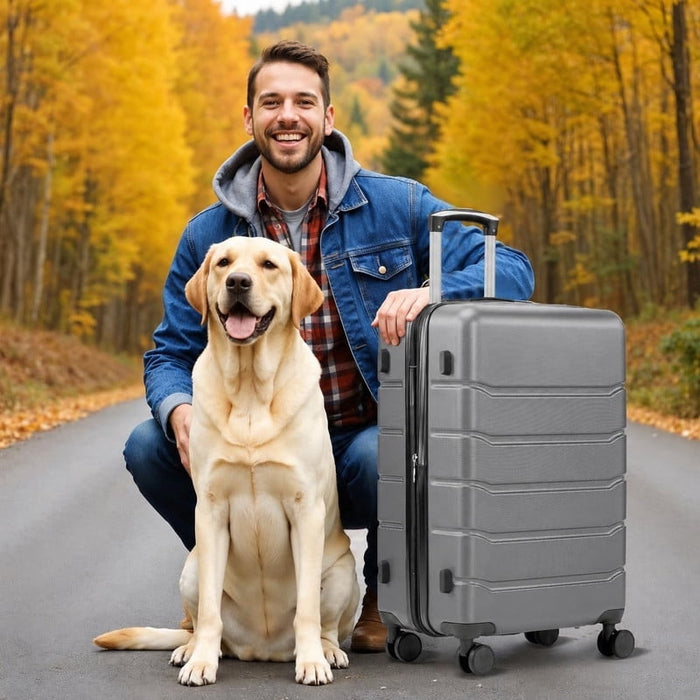 Nextay 20 Inch Carry On Luggage Hardside Expandable Suitcase with Spinner Wheels TSA Lock, Dark Gray