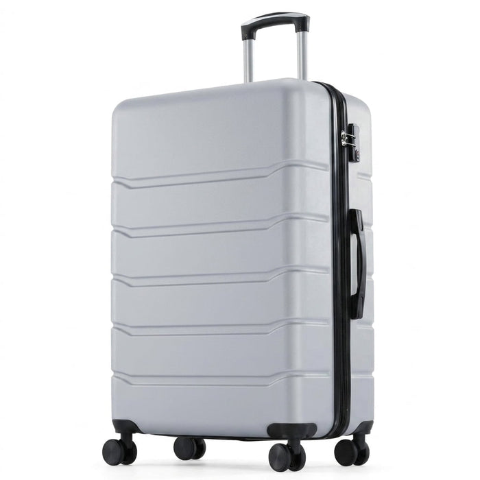 Nextay 24 Inch Hard Shell ABS Carry On Luggage, Expandable Rolling Suitcase with Double Spinner Wheels & TSA Lock, Light Grey