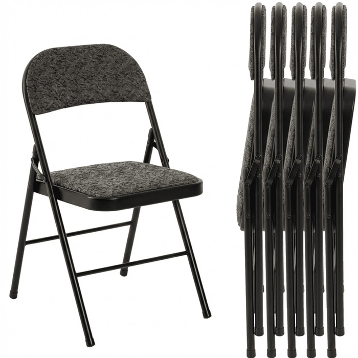 Taoset Folding Chair, 6 Pack Metal Padded Chairs for Outdoor & Indoor, Events Office Wedding Party, 330lbs Capacity, Dark Gray