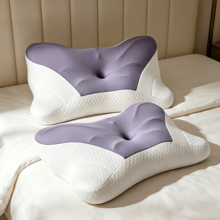 Cervical Neck Pillows Set of 2, Memory Foam Pillows with Removable Cover for All Sleeping Positions, Dark Gray, 24.02 x 13.78 x 5.12 Inch