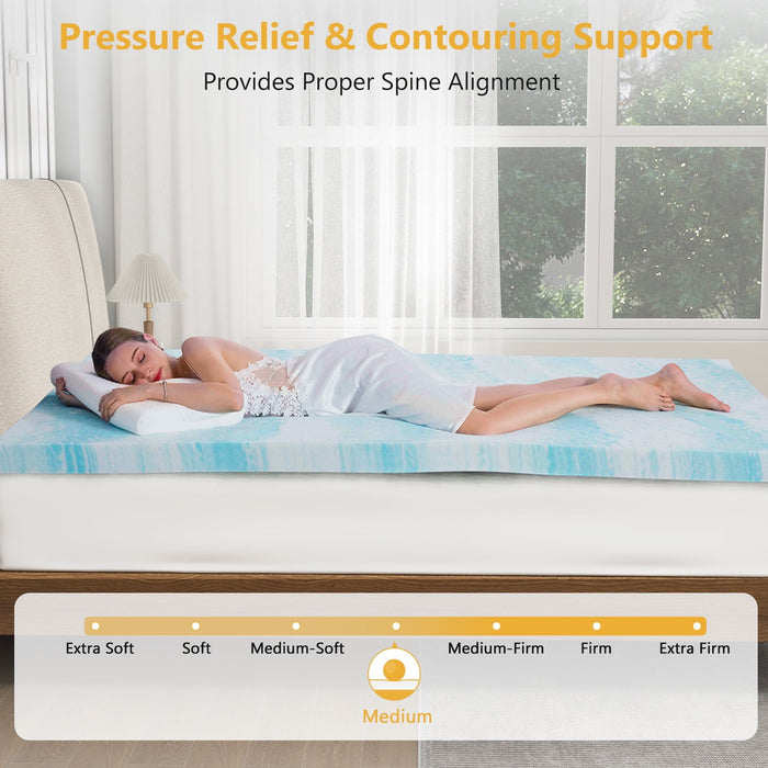 Beddle Memory Foam Mattress Topper, Queen Size Mattress Pad,Pressure Relief for Back Pain