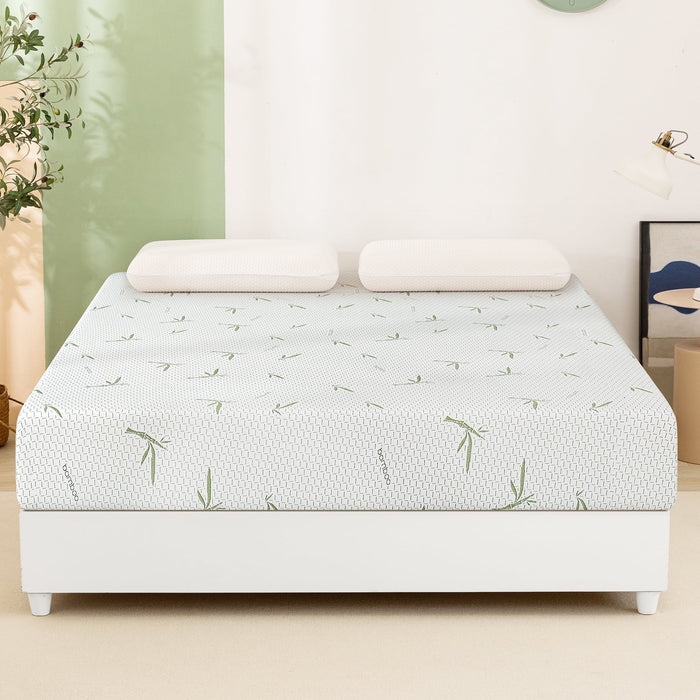 TINKLE WELL 8 inch California King Memory Foam Mattress with Bamboo Cover, CertiPUR-US Certified, Mattress in a Box