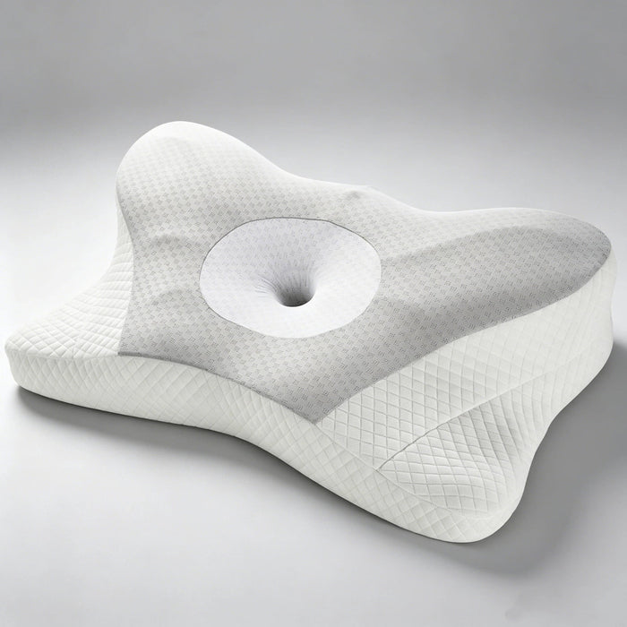 Cervical Neck Pillow Set of 1, Memory Foam Pillow with Removable Cover for All Sleeping Positions, Gray, 24.02 x 13.78 x 5.12 Inch