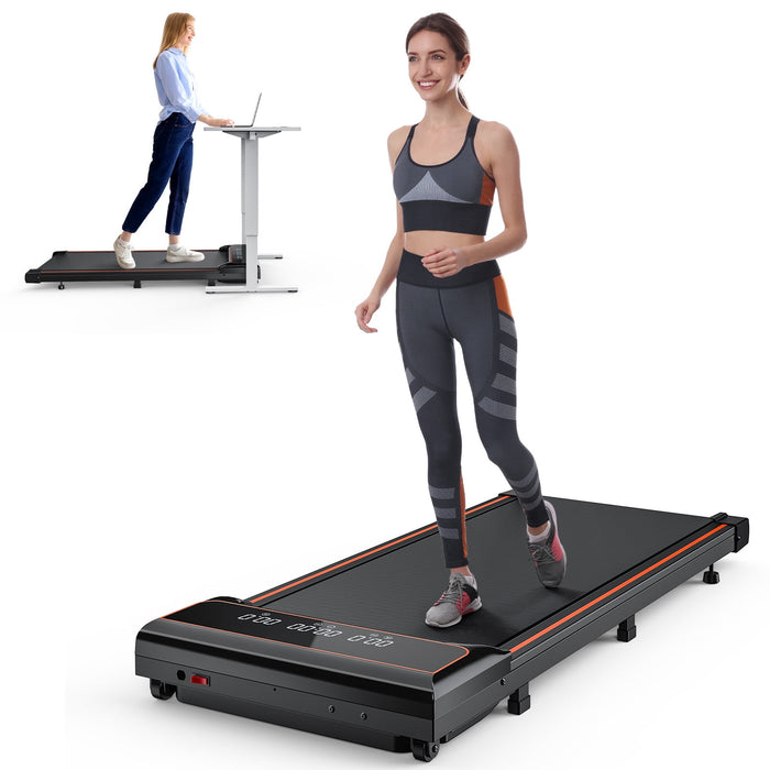 Blorly Walking Pad, Black Treadmill for Home Office, 1.75HP Portable Under Desk Treadmill,Remote Control, Led Display,Black