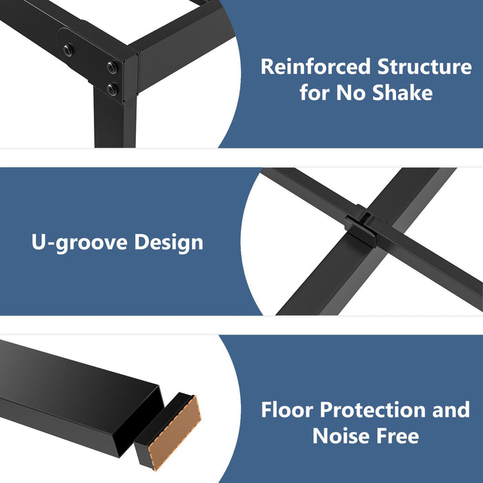 Metal Platform Bed Frame, No Box Needed,Black