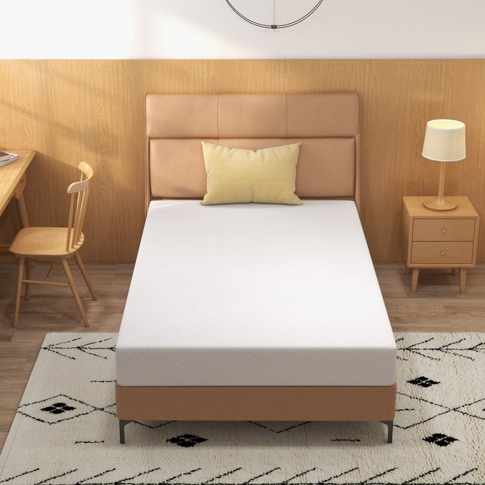6 inch Twin Size Green Tea Gel Memory Foam Mattress in a box , Child, Medium Feeling Made in USA