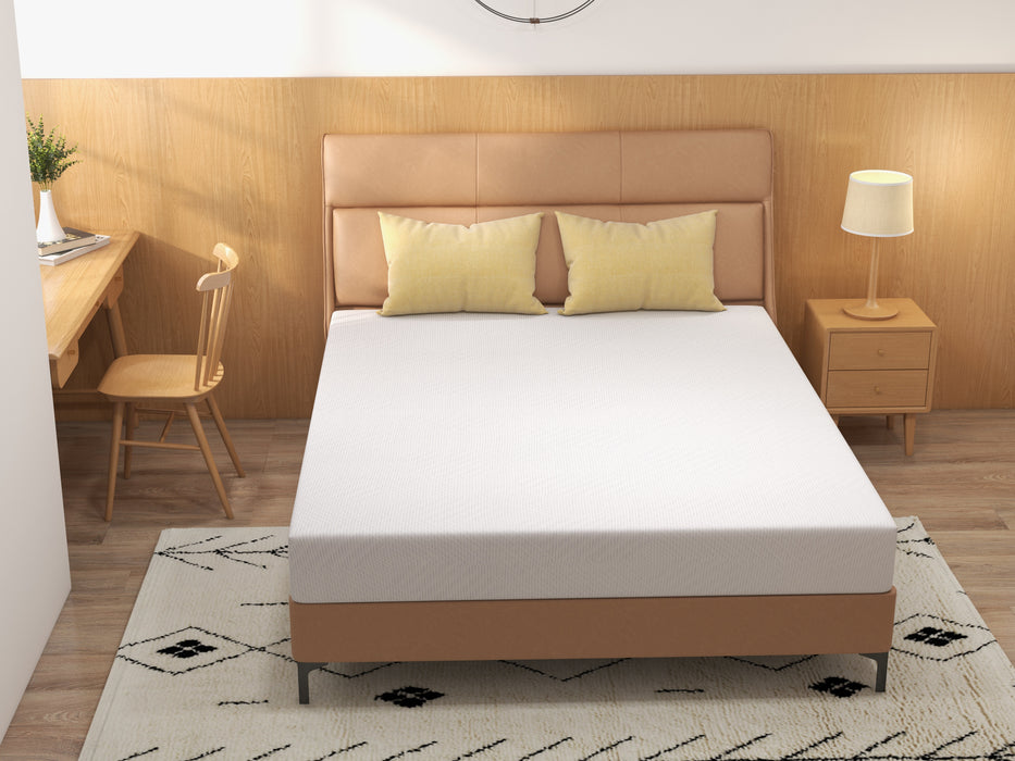 8 inch Twin Mattress, Green Tea Gel Memory Foam Mattress in a box, Medium Hardness Feeling, CertiPUR-US Certified/Made in USA, White