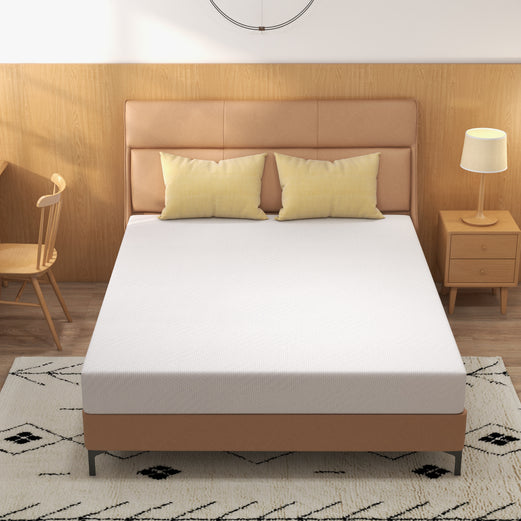 8 inch Full Size Green Tea Cooling Memory Foam Mattress in a box, Medium Feeling, Cooling Gel Infused,Made in USA, White