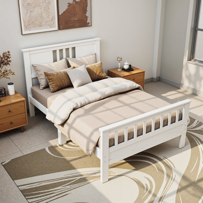 Blorly Twin Size Bed Frame, Wood Platform Bed with Headboard, 350LBS Heavy Duty Mattress Foundation with Wood Slats Support, Footboard, No Box Spring Needed, Noise Free