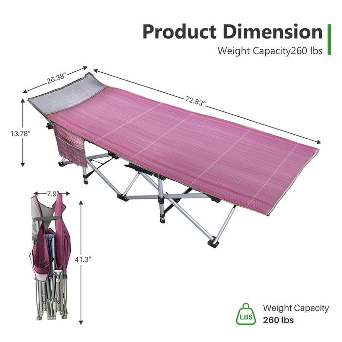 BEDDLE Foldable Camping Cot for Adults,Heavy Duty Twin Cot, Double Layer Oxford Fabric, Sleeping Bed for Tent