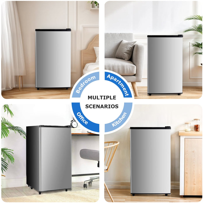 Beddle Mini Fridge with Freezer 3.2 Cu.ft Small Refrigerator for Dorm Bedroom, Compact Refrigerators Single Door Adjustable Thermostat Low Noise
